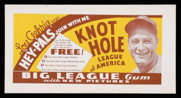 1934 Goudey Knot Hole League Gehrig